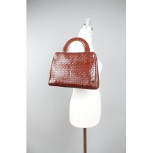 Vintage Etienne Aigner Woven Leather Handbag