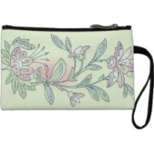 Vintage European Floral Lace Pattern Wristlet