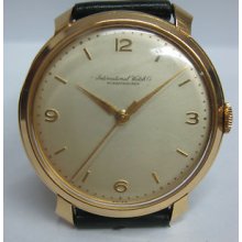 Vintage Genuine Iwc Schaffhausen Solid Gold Watch 18k Cal 89 After Service