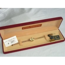 Vintage Jules Jurgensen Diamond Dial Watch W/ Sapphire Never Worn W/ Box