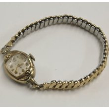 Vintage Ladies Elgin 662 17 Jewel 10k Rolled Gold Plated Wrist Watch Works 12