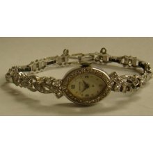 Vintage Ladies Hamilton Diamond Wrist Watch 14k White Gold Case & Platinum Band