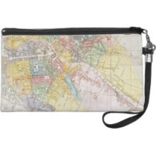 Vintage Map of Berlin (1846) Wristlet Purses