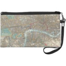 Vintage Map of London (1848) Wristlet