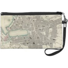 Vintage Map of Marseille France (1840) Wristlet Clutch