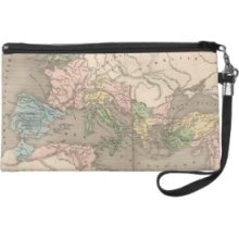 Vintage Map of The Roman Empire (1838) Wristlet Clutches