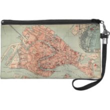 Vintage Map of Venice Italy (1920) Wristlet Purse