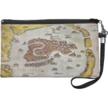 Vintage Map of Venice (1649) Wristlet Clutch