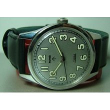 Vintage Military Hmt Winding 17 Jewels Gb20598 Mens Watch Luminous Gray Old Used