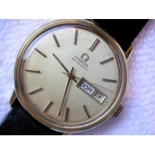 Vintage Omega Cal. 1022 Automatic Mens Gold Plated Day Date Watch