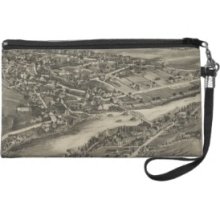 Vintage Pictorial Map of Caribou Maine (1893) Wristlet Purses