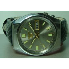 Vintage Seiko Automatic Day Date Wrist Watch Old Used F939 Antique Gray Dial
