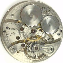 Waltham Grade 1225 Running Pocket Watch Movement - Spare Parts / Repair