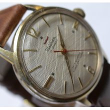 Waltham Men's Swiss Automatic 17Jwl Gold Watch w/ Textured Dial and New Strap
