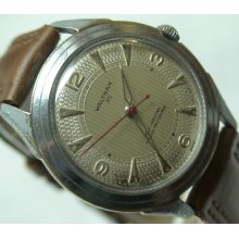 Waltham Men's Swiss Automatic 25Jwl Silver Honey-Comb Strip Dial Watch
