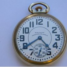 Waltham Vanguard Premier 23 Jewel 5 Positions Pocket Watch Sz 16