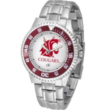 Washington State Cougars Mens Steel Bandwrist Watch