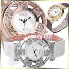 Wemen's Ladys Crystals Decorated Fashion Hollow Girl's Analog Quartz Wrist Watch