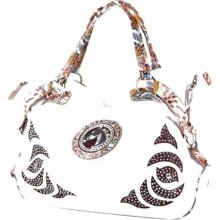 Western Style Horse Studded Hobo Shoulder Bag Fashion Handbag Purse White