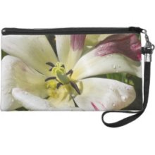 White Bloom Wristlet Purses