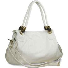 White Nyc Style Hobo Woman's Soft Handbag Bag Size Medium/large