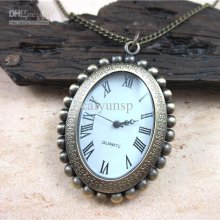 Wholesale 2011 New Pocket Watch Oval Flower Shape Watch Fashion Gift