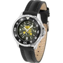 Wichita State Shockers Competitor Ladies AnoChrome Watch with Leather Band and Colored Bezel
