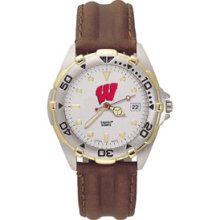 Wisconsin Badgers Mens All Star Leather Watch