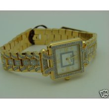 Wittnauer Ladies 12l106 Gold Tone Square Crystal Watch