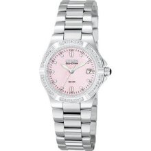 Womens Citizen Ecodrive Riva Watch W/diamonds In Stainless Steel (ew0890-58x)