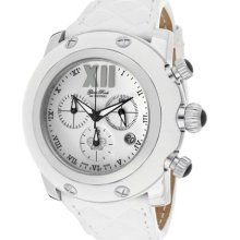 Women's Miami Chronograph White Enamel Dial White Leather ...