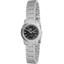 Women's Seiko 5 Gold Tone Stainless Steel Case and Bracelet Brown DIal