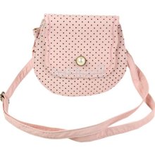 Women's Synthetic Leather Dot Pattern Bags Bead Magnet Cross-body Handbag Be0d