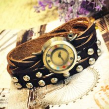 Wristwatch Handmade Wrist watches Vintage Retro Ladies Girls Womens Mens Leather