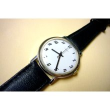 Wristwatch wrist watch Vintage Timex mens mechanical vintage white dial silver case