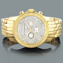 Yellow Gold Tone Watches: Luxurman Mens Diamond Watch 0.25ct