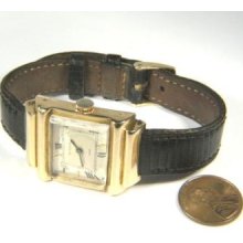 100% Genuine Vintage Art Deco 18k Gold Man's Rolex Watch By Lomazzi C1940s