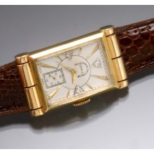 14k Gold Vacheron & Constantin Diamond Dial Rectangular With Wild Log Lugs