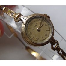 1931 Bulova Ladies 10K Gold Swiss Made Engraved Bezel Watch