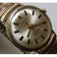 1950' Lord Elgin Men's Micromatic Swiss Made 10K Gold Automatic Fancy Bezel Watc