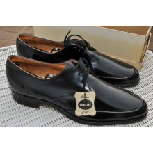 1950s NOS Corbeil Canadian Handmade Swept Vamp Calfskin Bluchers Mens Dress Shoes