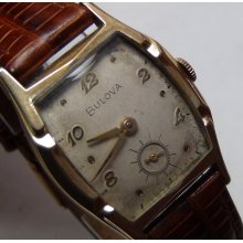 1958 Bulova Men's Swiss 10K Gold Lizard Strap Watch