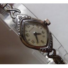 1962 Bulova Ladies Swiss Made 10K Gold Diamonds Watch