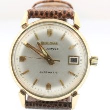 1970 Bulova 23j Jewel Mens Watch Wristwatch Works Vintage Dress Date Automatic
