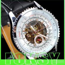1pcs Silver Gold Dial Automatic Mechanical Mens Military Army Style