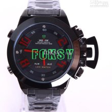 1pcs Sport Watch Big Dial Men's Led Quartz Movement Waterproof Wrist