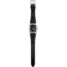24545 Hello Kitty Ladies Kitty Steps Out Black Stones Watch