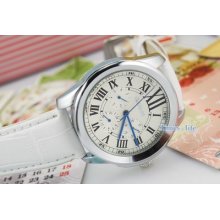 30%offer Fashion Pure White Automatic 6 Hands Week 24hrs Date Self-wind Watch