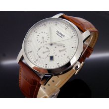 43mm Parnis Textrured White Dial Automatic Mens Seagull Movement Watch P288