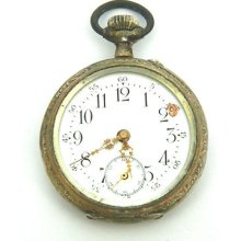 4u2fix Remontoir 0.800 Silver Case 6 Rubis Good Balance & Hairspring Not Running